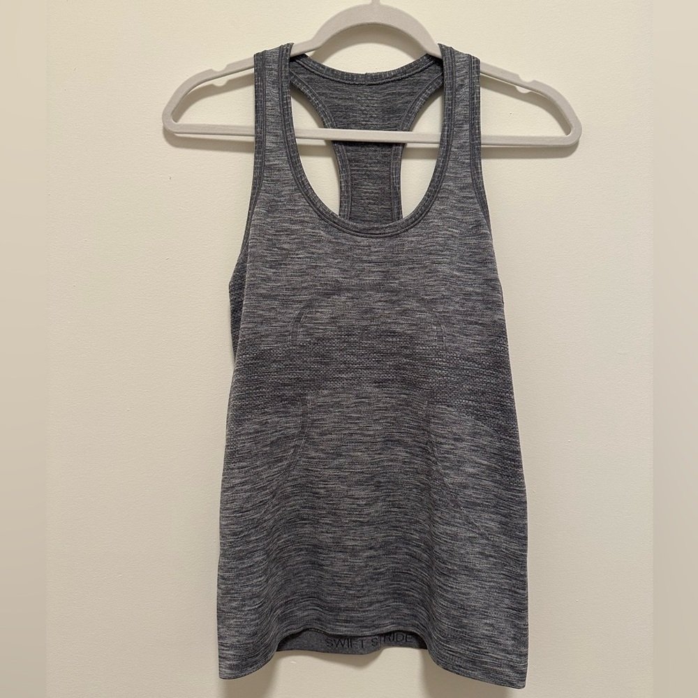 Swiftly Tech Gray Racerback Tank Top Hip Length